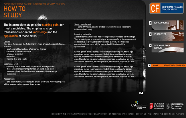 An example of a CFQ internal page