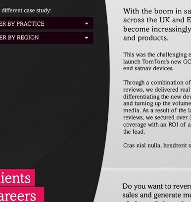 Showing detail of typography in layout